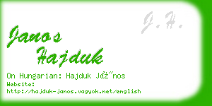 janos hajduk business card